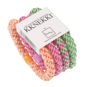 pack 4 elásticos para cabello bon dep kknekki verde/rosa/naranja