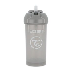 vaso con pajita gris pastel (360 ml)