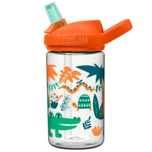 botella de bebida camelbak eddy+ kids 0.4l con animales de la jungla